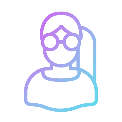 Woman Nerd, Animated Icon, Gradient