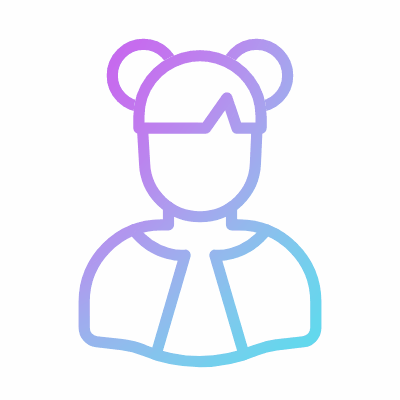 Woman Buns, Animated Icon, Gradient