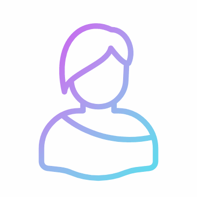 Woman Short Hair, Animated Icon, Gradient