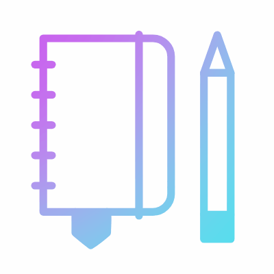 Notebook Pen, Animated Icon, Gradient