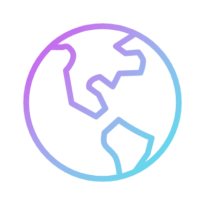 Globe America, Animated Icon, Gradient