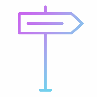 Signpost Right, Animated Icon, Gradient