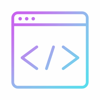 Browser Code, Animated Icon, Gradient