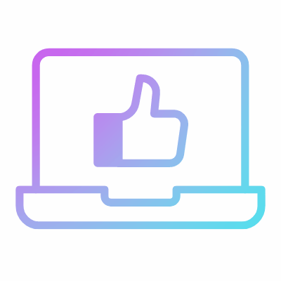 Laptop Thumb up, Animated Icon, Gradient