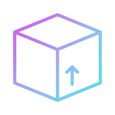Box Arrow Up, Animated Icon, Gradient