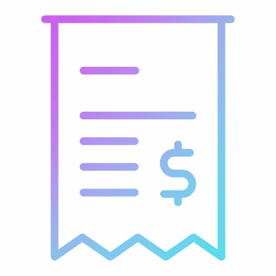 Receipt Dollar, Animated Icon, Gradient