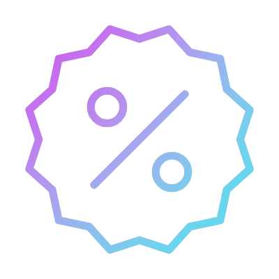 Badge Percent, Animated Icon, Gradient