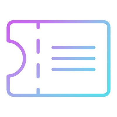 Ticket Perforated, Animated Icon, Gradient