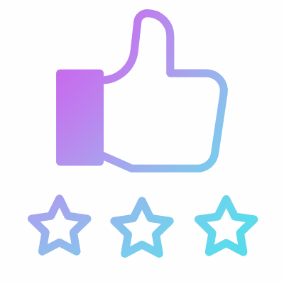 Thumb Up Stars, Animated Icon, Gradient