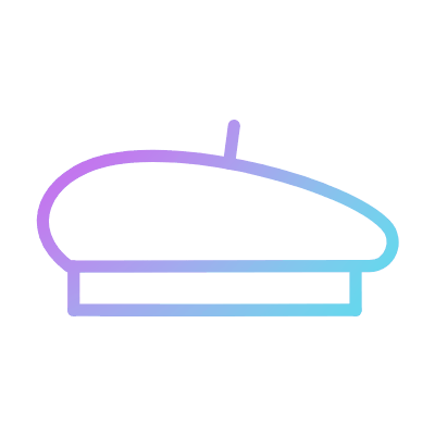 Beret, Animated Icon, Gradient