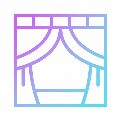 Stage Curtains, Animated Icon, Gradient