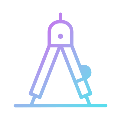 Drawing Compass, Animated Icon, Gradient