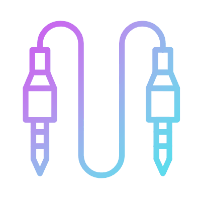 Cable Audio Jack, Animated Icon, Gradient