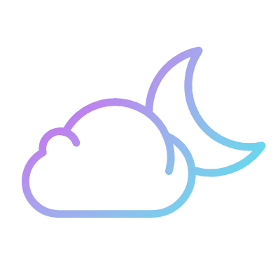 Cloud Moon, Animated Icon, Gradient
