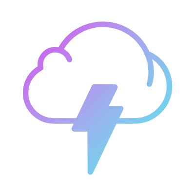 Cloud Bolt, Animated Icon, Gradient
