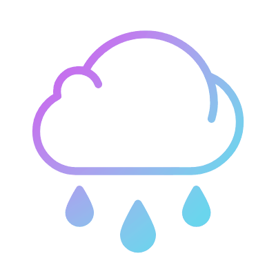 Cloud Mild Rain, Animated Icon, Gradient