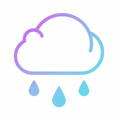 Mild Rain, Animated Icon, Gradient