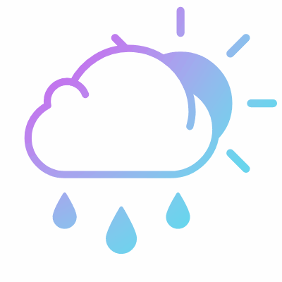 Sun & Rain, Animated Icon, Gradient