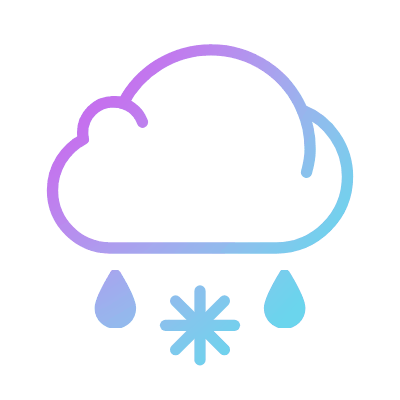 Cloud Snow & Rain, Animated Icon, Gradient
