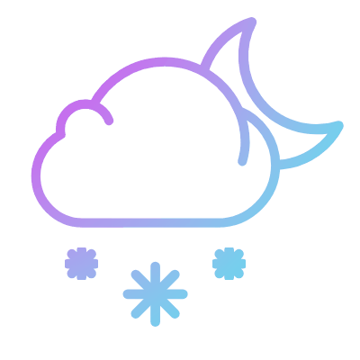 Cloud Snow Moon, Animated Icon, Gradient