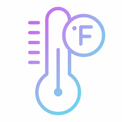 Fahrenheit Temperature, Animated Icon, Gradient