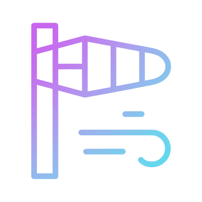Wind Sock, Animated Icon, Gradient