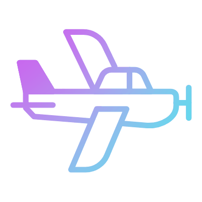 Propeller Plane, Animated Icon, Gradient