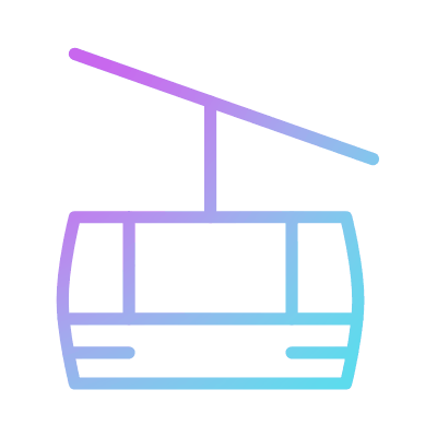 Ski Lift, Animated Icon, Gradient