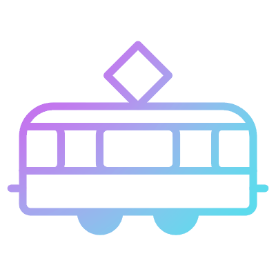 Tram, Animated Icon, Gradient