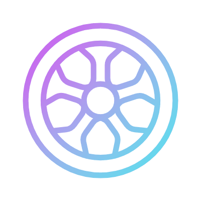 Car Wheel, Animated Icon, Gradient