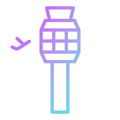 Airport Tower, Animated Icon, Gradient