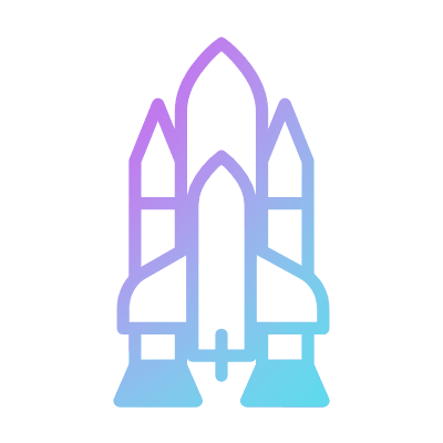 Rocket Boosters, Animated Icon, Gradient
