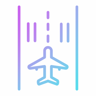 Runway Airplane, Animated Icon, Gradient
