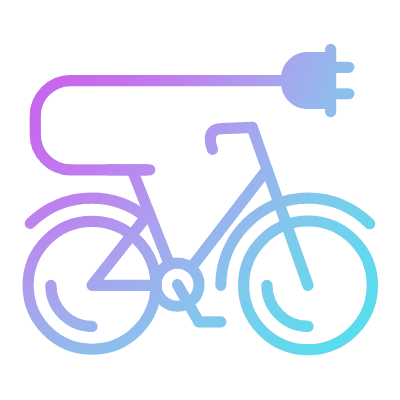 Electric Bicycle, Animated Icon, Gradient