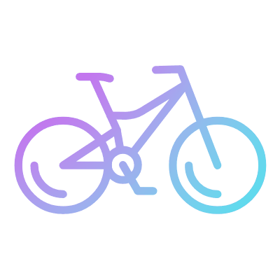 Downhill Bicycle, Animated Icon, Gradient