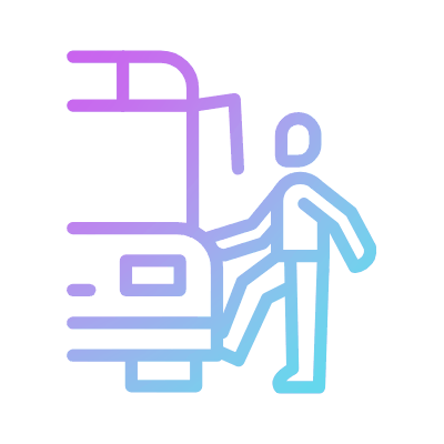 Get On Bus, Animated Icon, Gradient