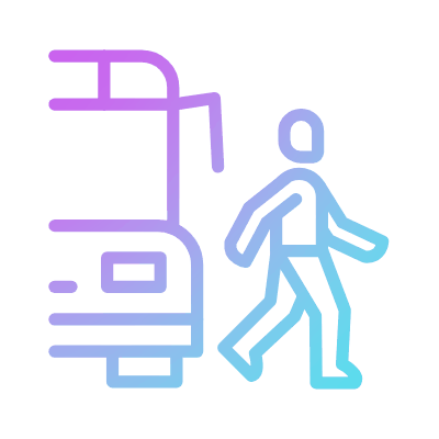 Get Off Bus, Animated Icon, Gradient