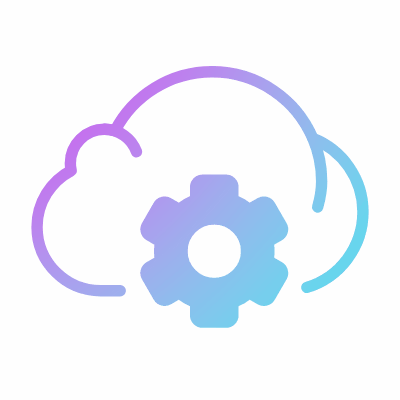 Cloud Settings, Animated Icon, Gradient