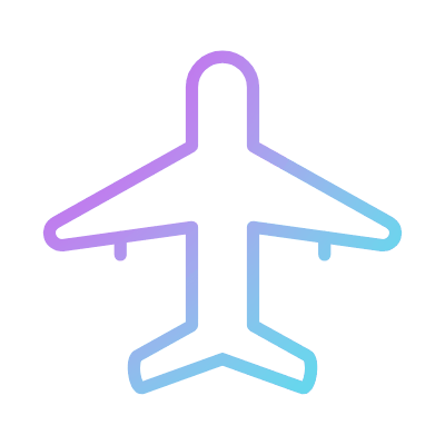 Airplane, Animated Icon, Gradient