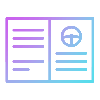 Manual Book Car, Animated Icon, Gradient