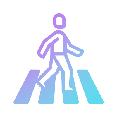 Crosswalk, Animated Icon, Gradient