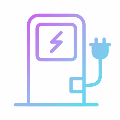 Ev Charging Station, Animated Icon, Gradient