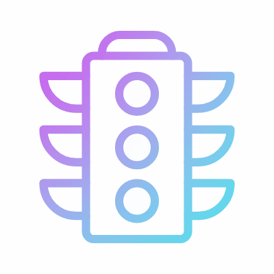 Traffic Lights, Animated Icon, Gradient