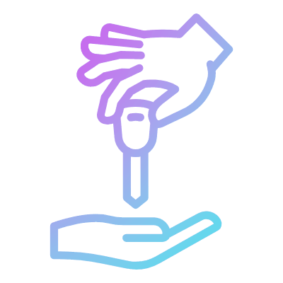 Hands Key, Animated Icon, Gradient