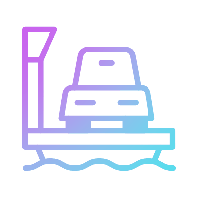 Car Ferry, Animated Icon, Gradient