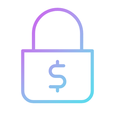 Lock Dollar, Animated Icon, Gradient