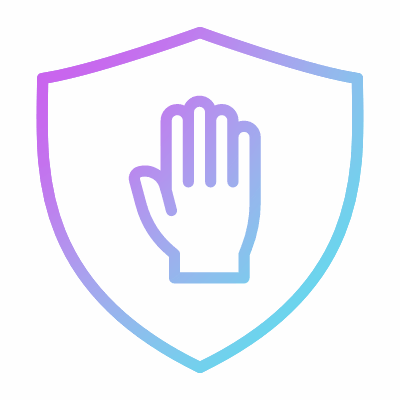 Shield Hand, Animated Icon, Gradient
