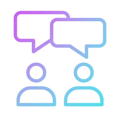 Avatars Chatting, Animated Icon, Gradient