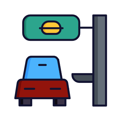 Drive-Thru, Animated Icon, Lineal