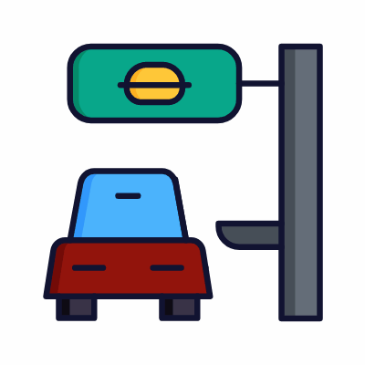 Drive-Thru, Animated Icon, Lineal